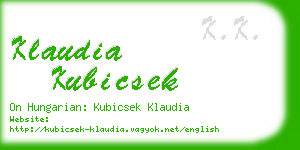 klaudia kubicsek business card